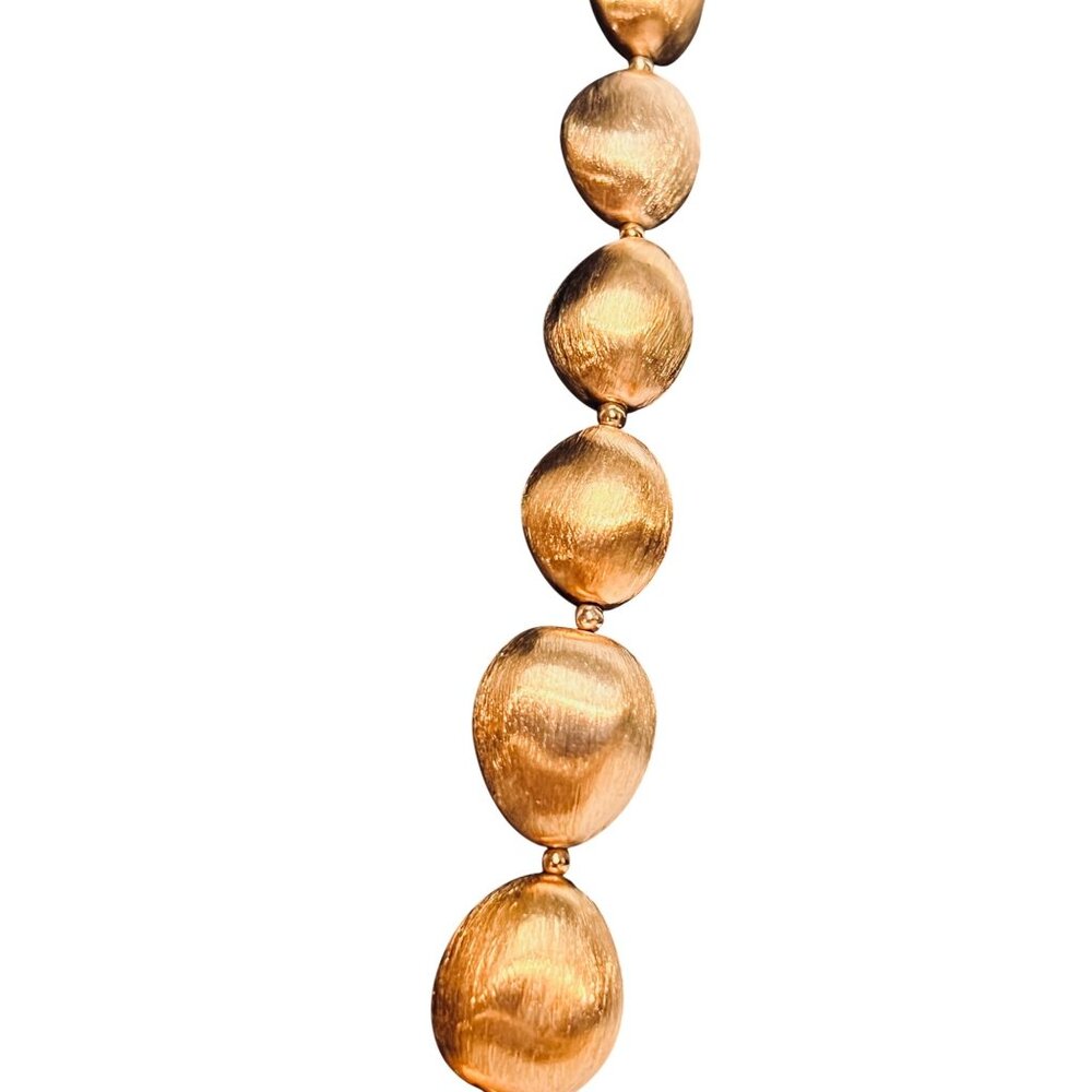 Bronzo Italia Graduated Satin Nugget Necklace (6289) - Picture 3 of 8